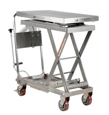 Vestil CART-500-SCL-PSS Partially Stainless Steel Scissor Cart with Scale