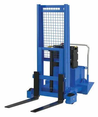 Vestil CB-PMPS-10-50-AIR pallet stacker shown from an alternate angle
