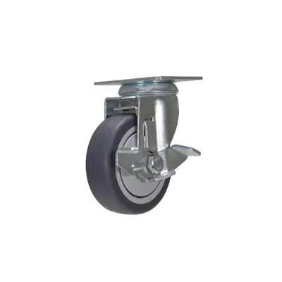 Vestil CST-B28-4X1TPR-SWB Thermoplastic Rubber Swivel With Brake Caster