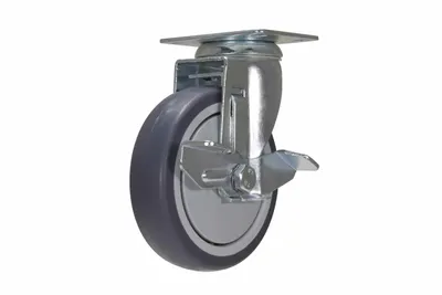 Vestil CST-B28-5X1TPR-SWB Thermoplastic Rubber Swivel With Brake Caster