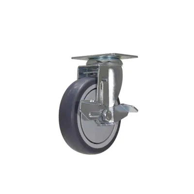 Vestil CST-B28-5X1TPR-SWB Thermoplastic Rubber Swivel With Brake Caster