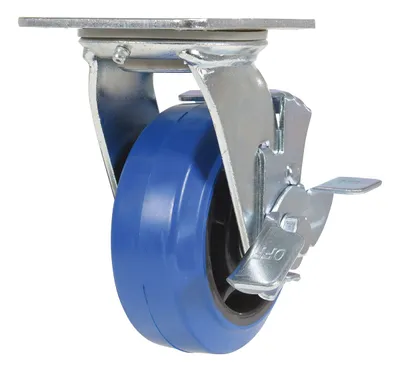 Vestil CST-BB-5X2ER-SWB Elastic Rubber Swivel With Brake Caster