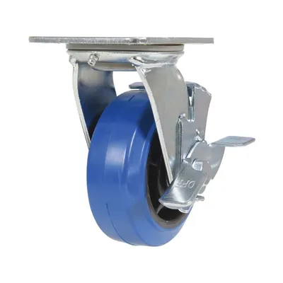 Vestil CST-BB-5X2ER-SWB Elastic Rubber Swivel With Brake Caster