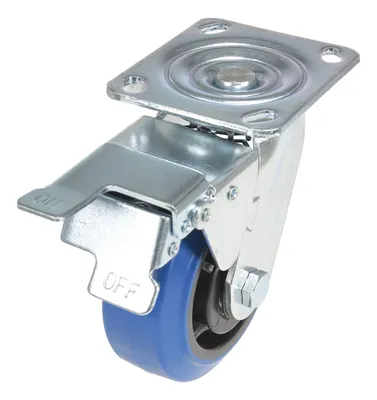 Vestil CST-BB-5X2ER-SWTB Elastic Rubber Swivel With Total Brake Caster