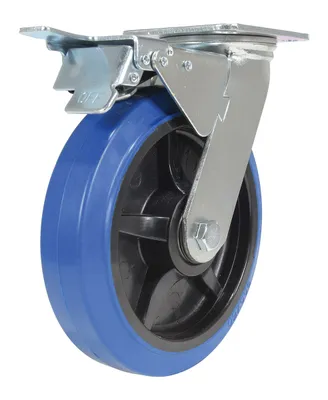 Vestil CST-BB-8X2ER-SWTB Elastic Rubber Swivel With Total Brake Caster