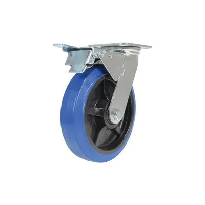 Vestil CST-BB-8X2ER-SWTB Elastic Rubber Swivel With Total Brake Caster