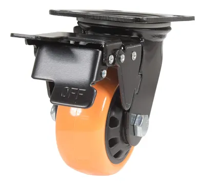 Vestil CST-BN-4X2PUP-SWTB Polyurethane Swivel With Total Brake Caster