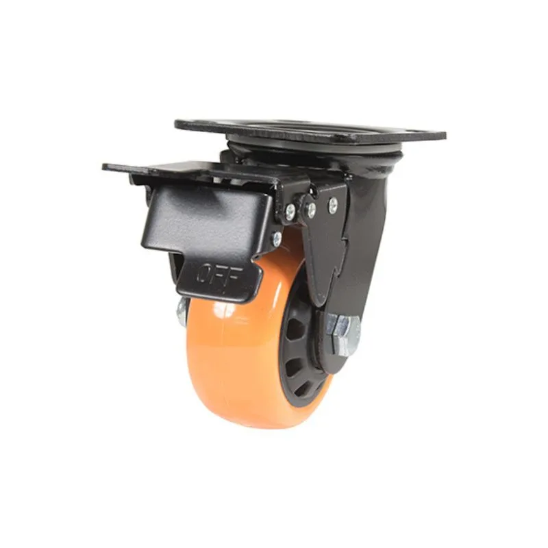 Vestil CST-BN-4X2PUP-SWTB Polyurethane Swivel With Total Brake Caster