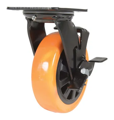 Vestil CST-BN-6X2PUP-SWTB Polyurethane Swivel With Total Brake Caster