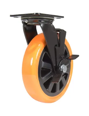 Vestil CST-BN-8X2PUP-SWB Polyurethane Swivel With Brake Caster