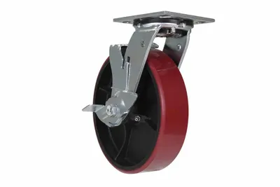 Vestil CST-C44-8X2PU-SWB Polyurethane Swivel With Brake Caster 2