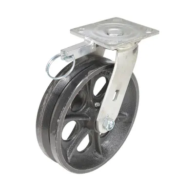 Vestil CST-CI-VG-8X2-S-4L Ductile Steel V-Groove Swivel