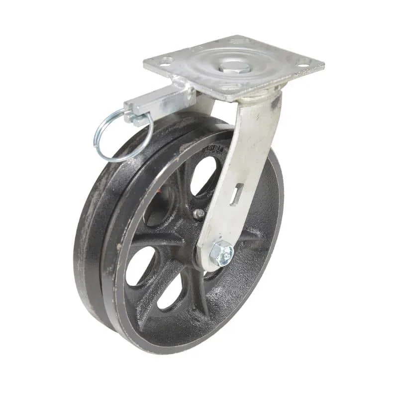Vestil CST-CI-VG-8X2-S-4L Ductile Steel V-Groove Swivel