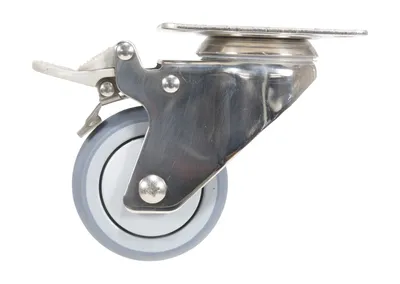 Vestil CST-E-SS-3X1TPR-SWTB Thermoplastic Rubber Swivel With Total Brake Caster 3