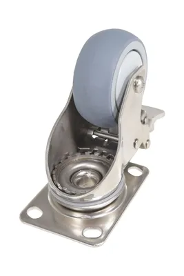 Vestil CST-E-SS-3X1TPR-SWTB Thermoplastic Rubber Swivel With Total Brake Caster 4