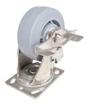 Vestil CST-E-SS-5X2TPR-SWB caster wheel shown from an alternate angle