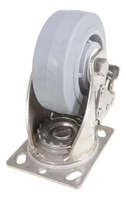 Vestil CST-E-SS-5X2TPR-SWTB caster wheel shown from an alternate angle
