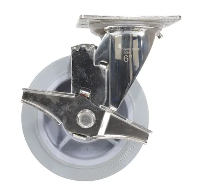 Vestil CST-E-SS-6X2TPR-SWB caster wheel shown from an alternate angle