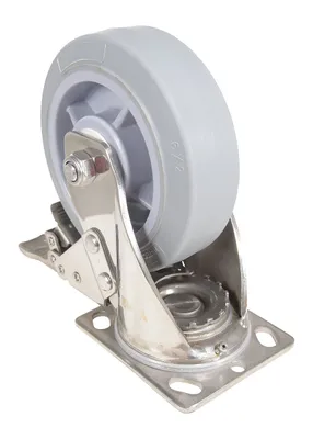 Vestil CST-E-SS-6X2TPR-SWTB caster wheel shown from an alternate angle