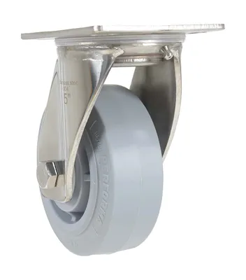 Vestil CST-E-SS-6X2TPR-SWTB caster wheel shown from an alternate angle