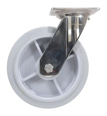 Vestil CST-E-SS-8X2TPR-S caster wheel shown from an alternate angle