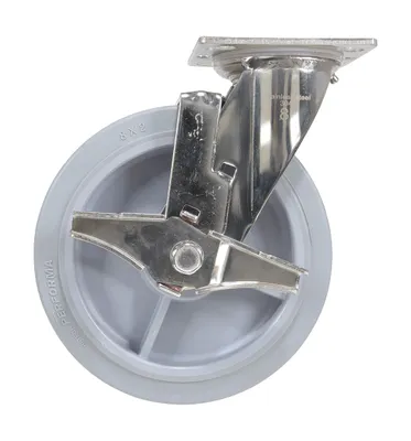 Vestil CST-E-SS-8X2TPR-SWB caster wheel shown from an alternate angle