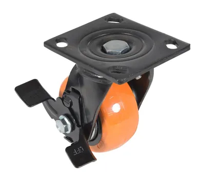 Vestil CST-E6-4X2PUP-SWB Polyurethane Swivel With Brake Caster 2