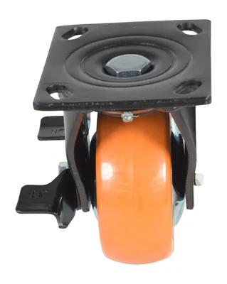 Vestil CST-E6-5X2PUP-SWB Polyurethane Swivel With Brake Caster 4