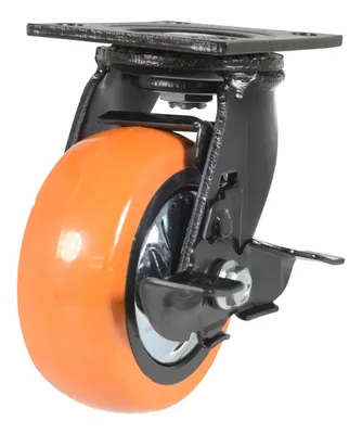 Vestil CST-E6-5X2PUP-SWB Polyurethane Swivel With Brake Caster