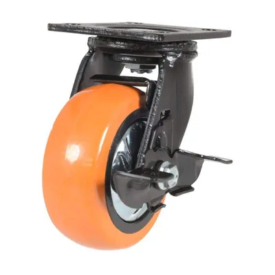 Vestil CST-E6-5X2PUP-SWB Polyurethane Swivel With Brake Caster