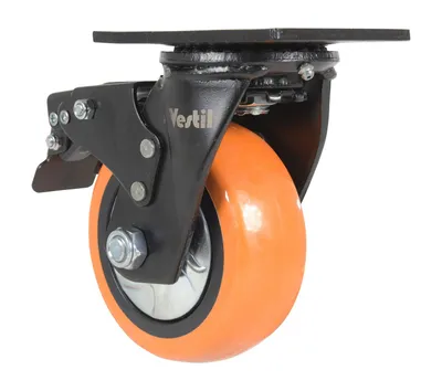 Vestil CST-E6-5X2PUP-SWTB Polyurethane Swivel With Total Brake Caster 2