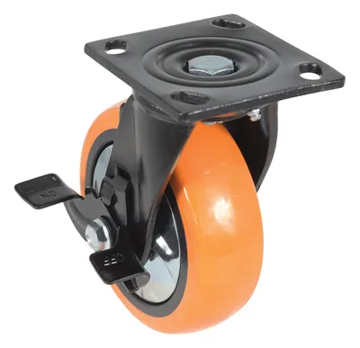 Vestil CST-E6-6X2PUP-SWB Polyurethane Swivel With Brake Caster 2