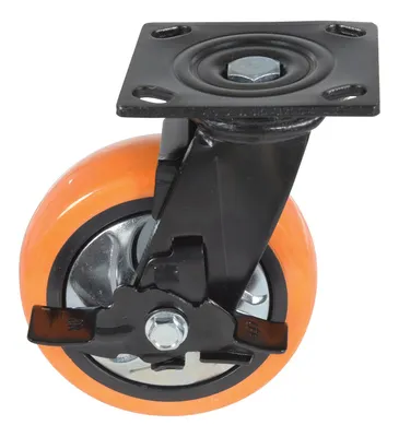 Vestil CST-E6-6X2PUP-SWB Polyurethane Swivel With Brake Caster 3