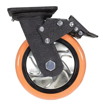 Vestil CST-E6-6X2PUP-SWTB Polyurethane Swivel With Total Brake Caster 3