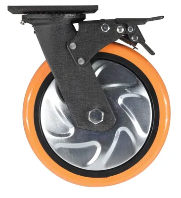 Vestil CST-E6-8X2PUP-SWTB Polyurethane Swivel With Total Brake Caster 4