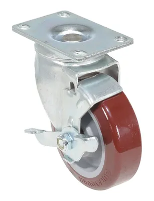 Vestil CST-F-4X1DT-SWB Polyurethane Swivel With Brake Caster 2