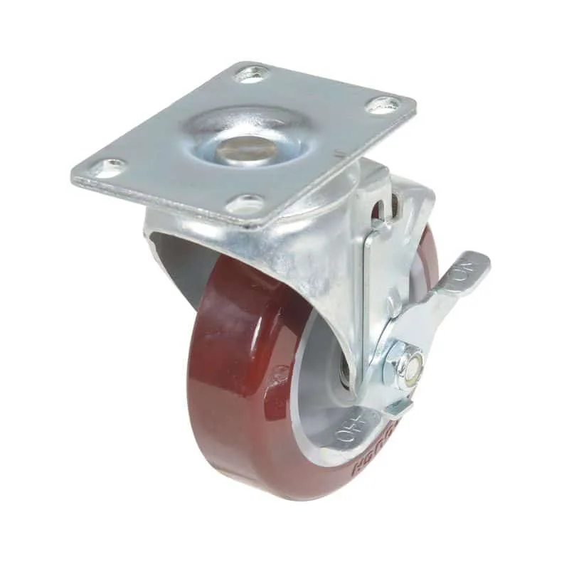 Vestil CST-F-4X1DT-SWB Polyurethane Swivel With Brake Caster
