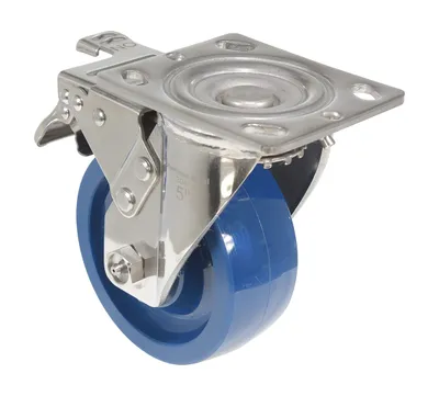 Vestil CST-F-SS-5X2SP-SWTB Solid Polyurethane Swivel With Total Brake Caster2