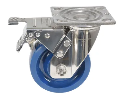 Vestil CST-F-SS-5X2SP-SWTB Solid Polyurethane Swivel With Total Brake Caster3