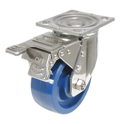 Vestil CST-F-SS-5X2SP-SWTB Solid Polyurethane Swivel With Total Brake Caster