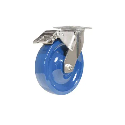 Vestil CST-F-SS-8X2SP-SWTB Solid Polyurethane Swivel With Total Brake Caster