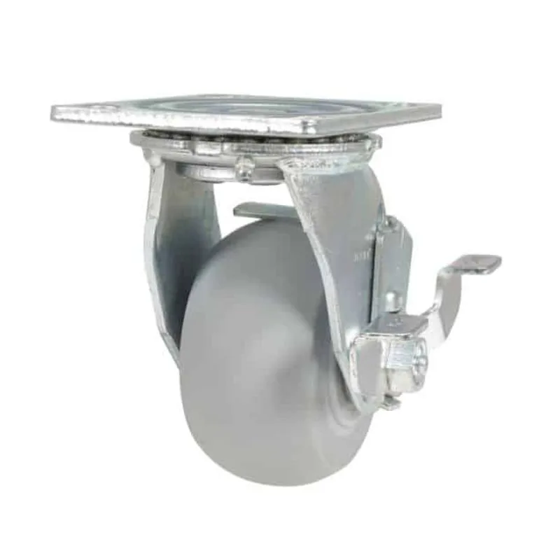 Vestil CST-F34-4X2DK-SWB Thermoplastic Rubber Swivel With Brake Caster