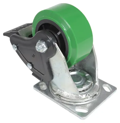 Vestil CST-F34-4X2DT-SWTB1 caster wheel shown from an alternate angle