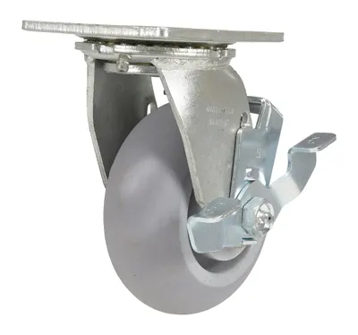 Vestil CST-F34-5X2DK-SWB Thermoplastic Rubber Swivel With Brake Caster