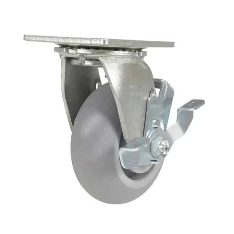 Vestil CST-F34-5X2DK-SWB Thermoplastic Rubber Swivel With Brake Caster