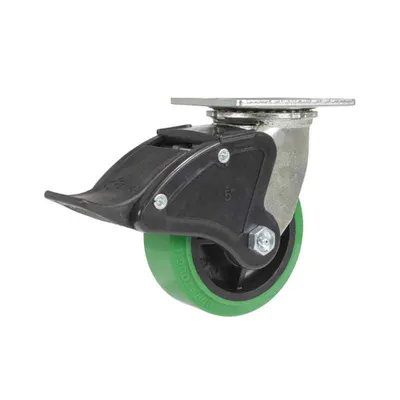 Vestil CST-F34-5X2DT-SWTB1 Polyurethane Swivel With Brake Caster