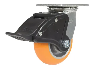 Vestil CST-F34-5X2SI-SWTB1Polyurethane Swivel With Total Brake Caster