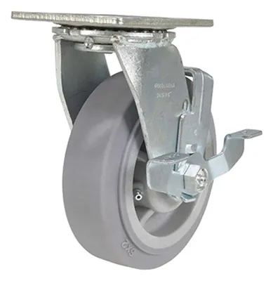 Vestil CST-F34-6X2DK-SWB Thermoplastic Rubber Swivel With Brake Caster
