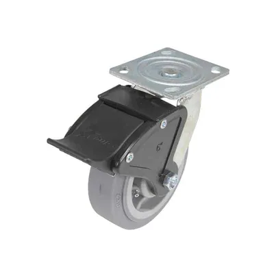 Vestil CST-F34-6X2DK-SWTB1 Thermoplastic Rubber Swivel With Total Brake Caster
