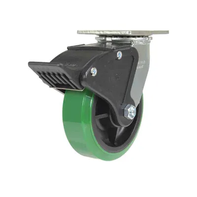 Vestil CST-F34-6X2DT-SWTB1 Polyurethane Swivel With Total Brake Caster